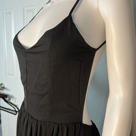 SABO SKIRT Size 10 Open Back  Maxi Dress Strappy Black - Picture 3 of 11